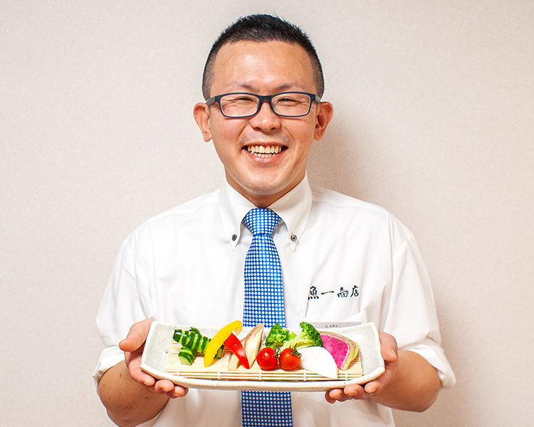 池田店長オススメ：季節野菜とカニ味噌マヨソース