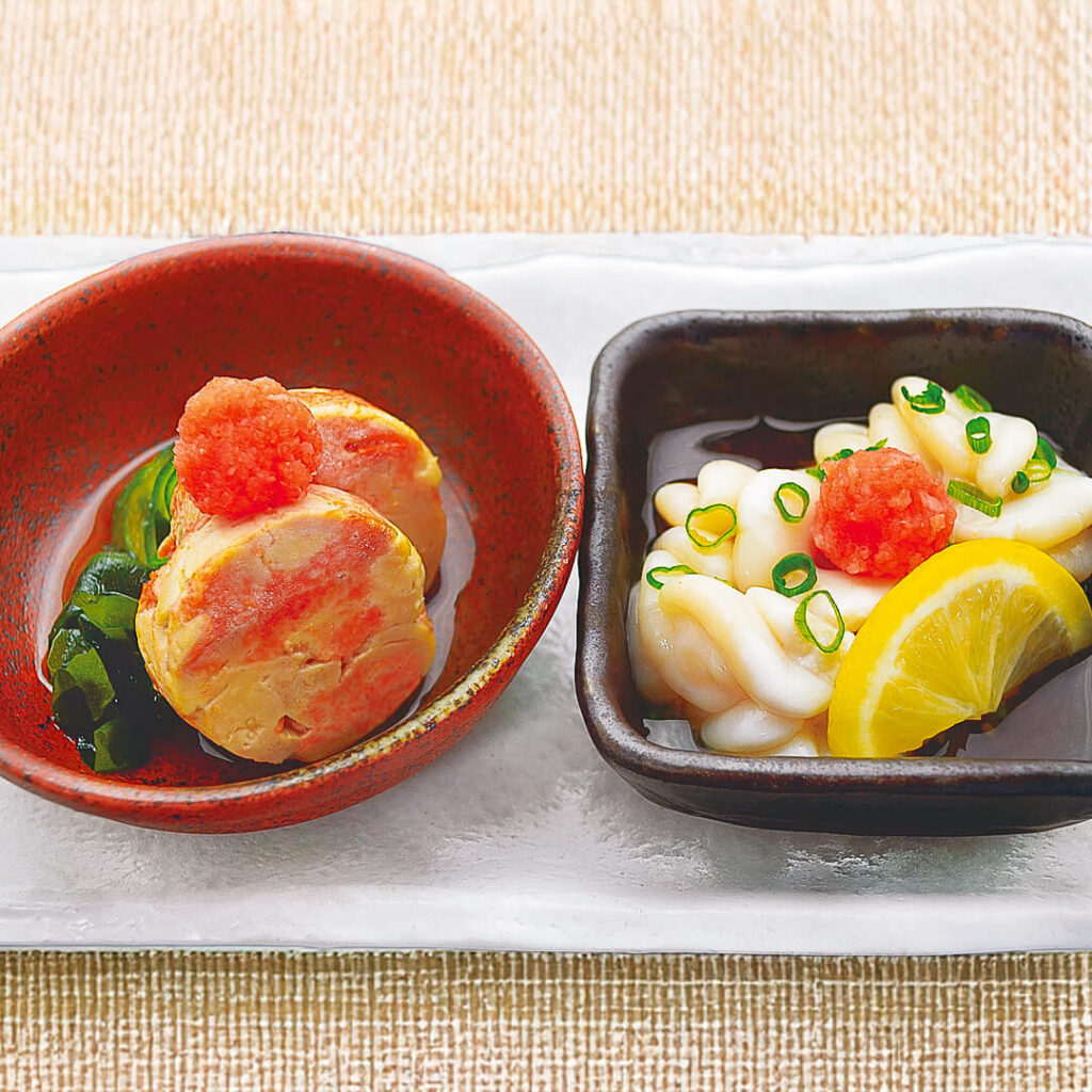 真鱈白子とあん肝ポン酢